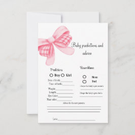 Tarjeta de juego Baby Shower de predicción de bebé