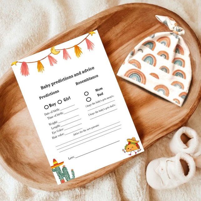 Tarjeta de juego Baby Shower de predicción de bebé (Subido por el creador)