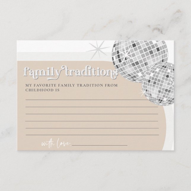 Tarjeta de juego Baby Shower Disco Family Traditio
