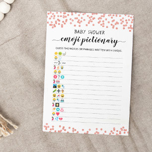 Tarjeta de juego Baby Shower Emoji Pictionary