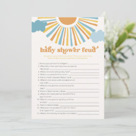 Tarjeta de juego Baby Shower Feud de Sun