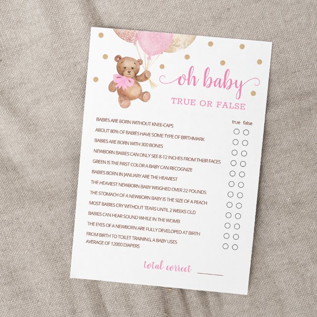 Tarjeta de juego Baby Shower Fiesta de datos verda (Subido por el creador)