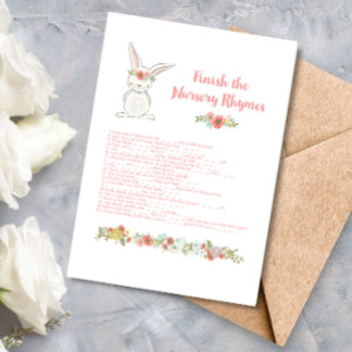 Tarjeta de juego Baby Shower Finish of Nursery Rhy
