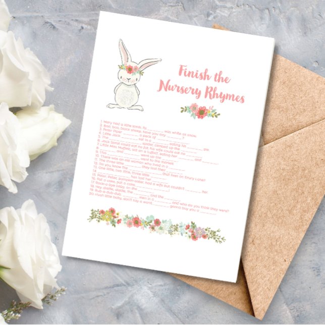Tarjeta de juego Baby Shower Finish of Nursery Rhy (Subido por el creador)