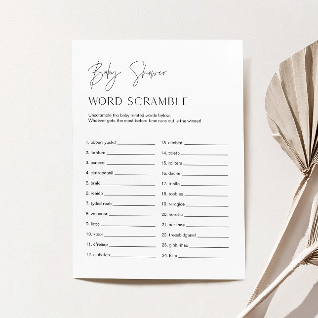 Tarjeta de juego Baby Shower HARLOW Baby Word Scra (Subido por el creador)