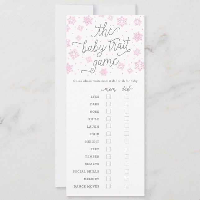 Tarjeta de juego Baby Shower Juego de Rentabilidad (Anverso)