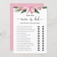 Tarjeta de juego Baby Shower para mamá o papá de P