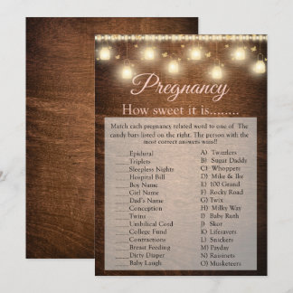 Tarjeta de juego Baby Shower preñada para bebé mad