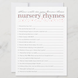 Tarjeta de juego Baby Shower Star Rhyme de Nursery
