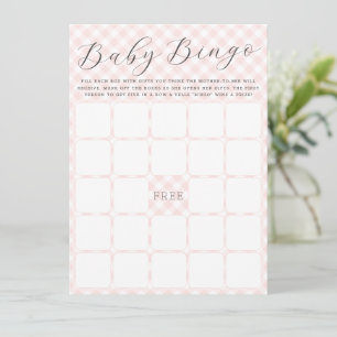 Tarjeta de juego Baby Shower Sweet Gingham Baby Bi