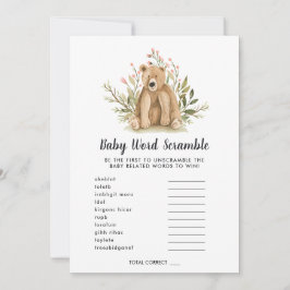 Tarjeta de juego Baby Shower Word Scramble
