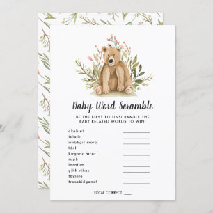 Tarjeta de juego Baby Shower Word Scramble