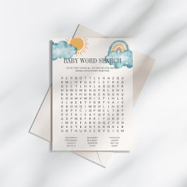 Tarjeta de juego Baby Shower Word Search