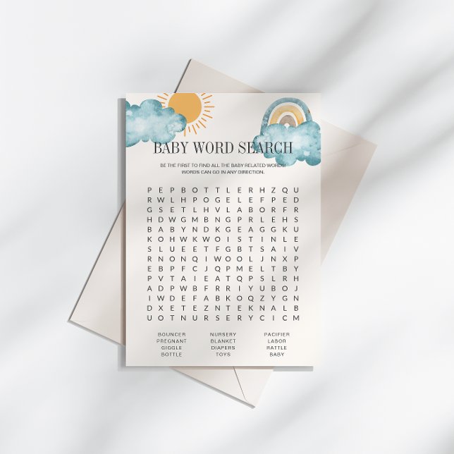 Tarjeta de juego Baby Shower Word Search (Subido por el creador)