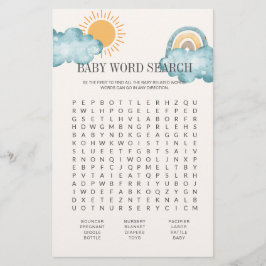 Tarjeta de juego Baby Shower Word Search