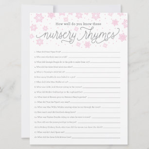 Tarjeta de juego Baby ShowerJuego de rimas de enfe