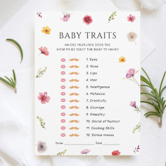 Tarjeta de juego Baby Trats de Baby Shower para Be