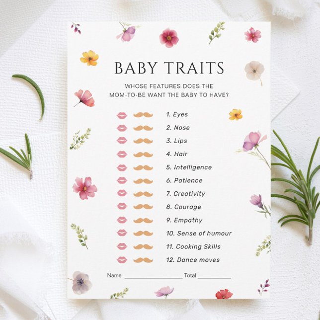 Tarjeta de juego Baby Trats de Baby Shower para Be (Subido por el creador)