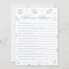 Tarjeta de juego Beach Coastal Baby Shower Nursery