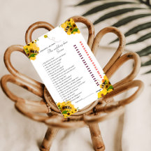 Tarjeta de juego Bee & Flower Bride la novia y Gro