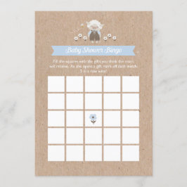 Tarjeta de juego Bingo Boy Lamb de Baby Shower