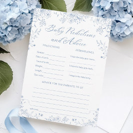 Tarjeta de juego Blue Baby Shower Predictions and 