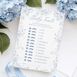 Tarjeta de juego Blue Floral Baby Shower Baby Trav