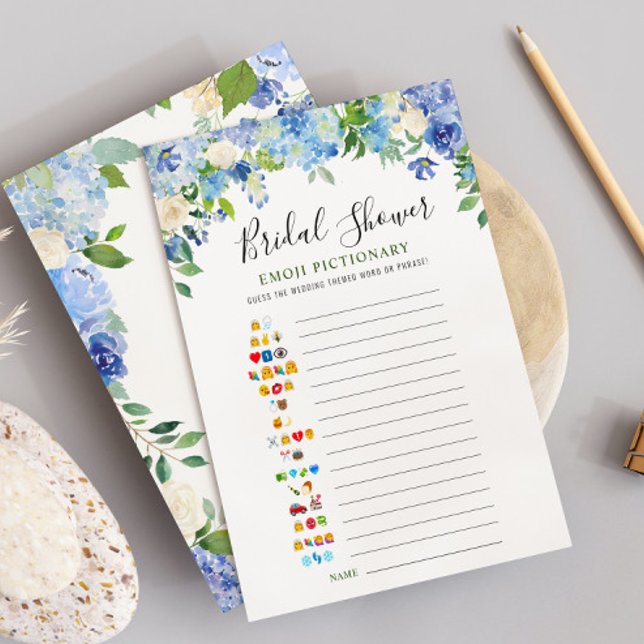 Tarjeta de juego Blue Hydrangea Floral Bridal Show (Subido por el creador)