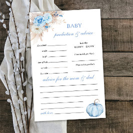 Tarjeta de juego Blue Pumpkin Baby Prediction and