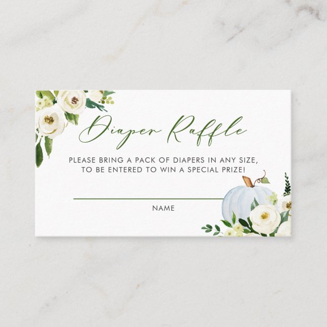 Tarjeta de juego Blue Pumpkin Baby Shower Diaper R (Anverso)