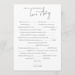 Tarjeta de juego Boda de historia de amor de parej
