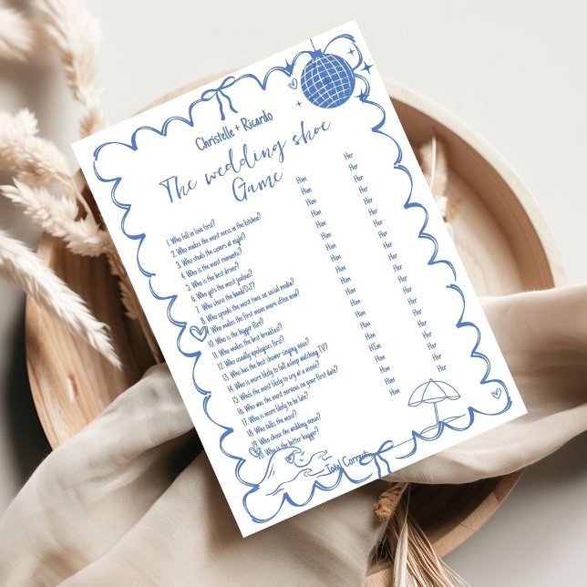 Tarjeta de juego boda shoe costero Bridal Shower (Subido por el creador)