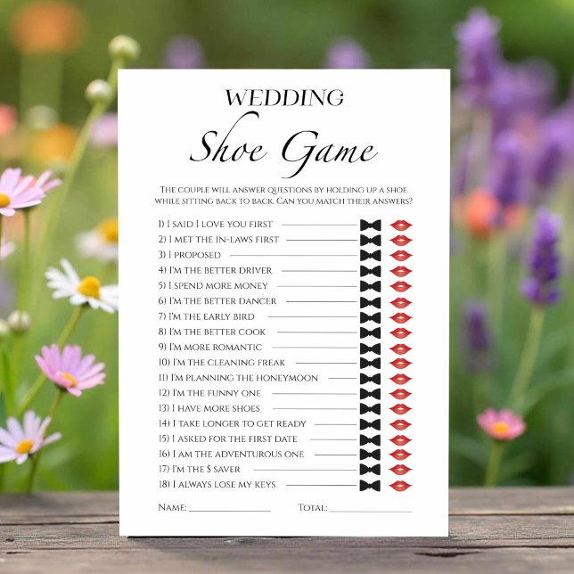 Tarjeta de juego boda Shoe Minimalista Bridal Show (Subido por el creador)
