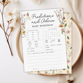 Tarjeta de juego Boho de Wildflower Baby Predictio