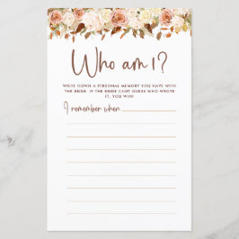 Tarjeta de juego Boho Flowers Fall | Quién Soy Yo