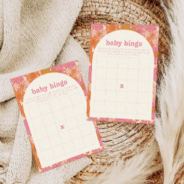Tarjeta de juego Boho Groovy Baby Bingo Baby Showe