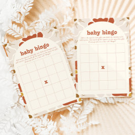 Tarjeta de juego Boho Groovy Baby Bingo Baby Showe