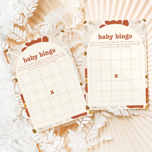 Tarjeta de juego Boho Groovy Baby Bingo Baby Showe (Subido por el creador)