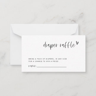 Tarjeta de juego Boho Heart Diaper Raffle Baby Sho