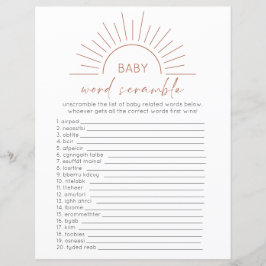 Tarjeta de juego Boho Sun Baby Shower de doble car