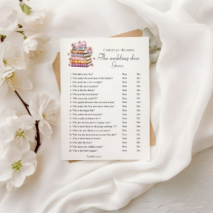 Tarjeta de juego "Book Story Bridal Shower", boda