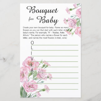 Tarjeta de juego Bouquet para bebés Baby Shower