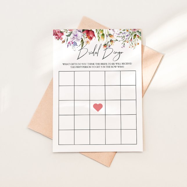 Tarjeta de juego Bridal Bingo Floral Bridal Shower (Subido por el creador)
