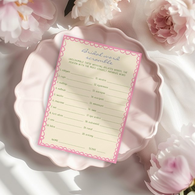 Tarjeta de juego Bridal Bridal Scramble Bridal Sho (Subido por el creador)