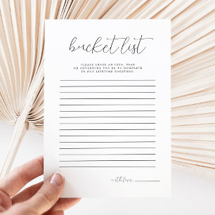 Tarjeta de juego Calligraphy Bucket List Briower S