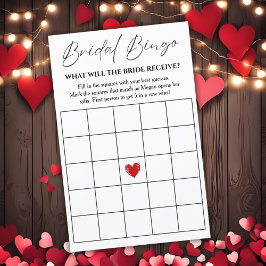 Tarjeta de juego Classic Bridal Bingo Wedgo Weddin
