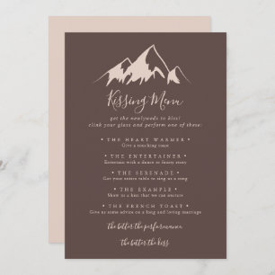Tarjeta de juego Clear Mountain Boda Kissing Menu