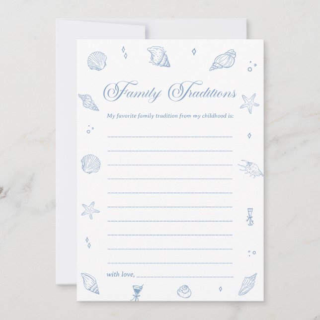 Tarjeta de juego Coastal Baby Shower Family Tradit (Anverso)