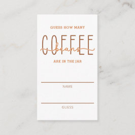 Tarjeta de juego Coffee Baby Shower Coffee Bean Gu