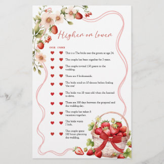 Tarjeta de juego Coquette Berry enamorada sobre o